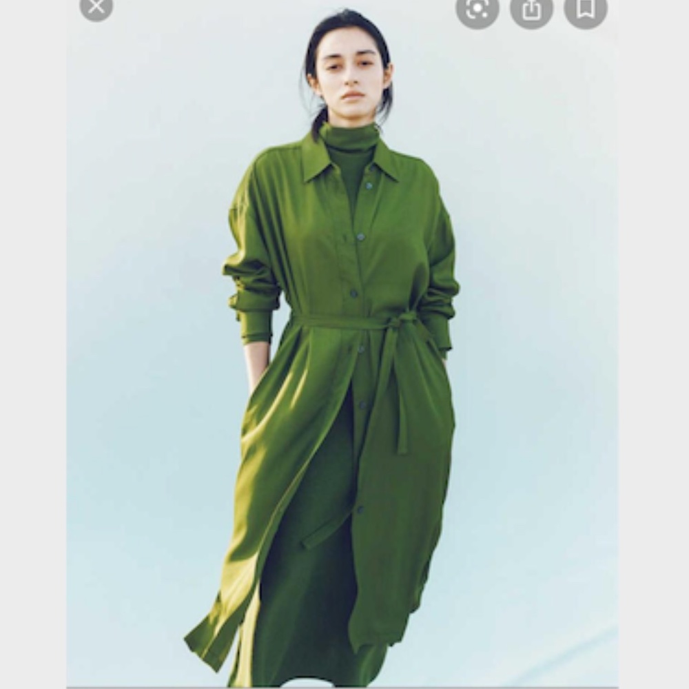 Uniqlo U Green Shirt Dress sz S